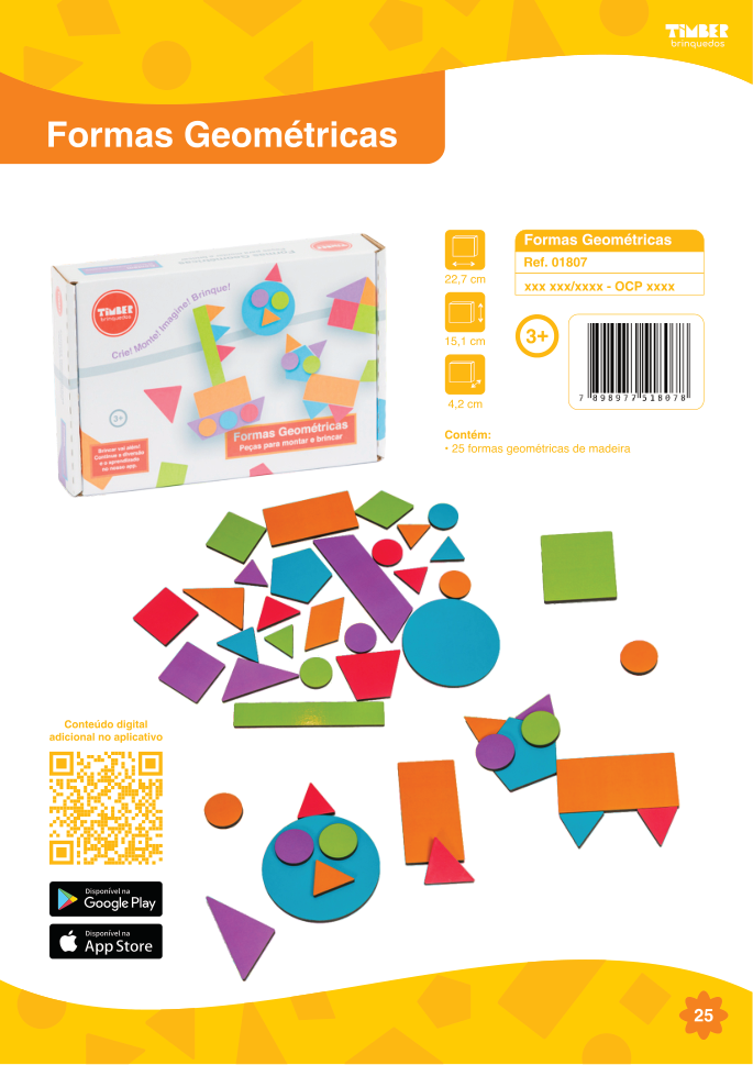 Formas Geométricas, linha Crie, monte, imagine e brinque.